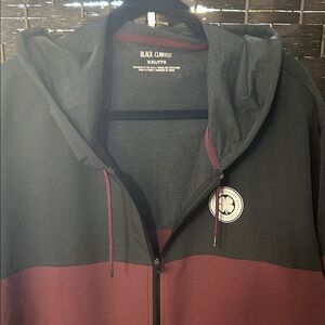 Black Clover Zip Hoodie Jacket in Black & Burgundy